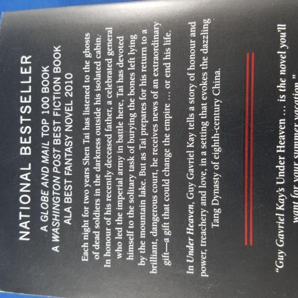 2/$20💥 UNDER HEAVEN by Guy Gavriel Kay, c.2010 - Picture 5 of 6